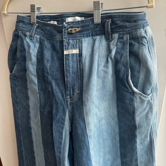 CLOSED two tone striped wide leg cropped jeans - Picture 7 of 10